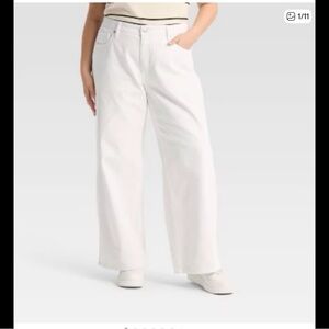 Wild Fable White low rise baggy Flare & Wide Leg Jeans size 18 NWT.